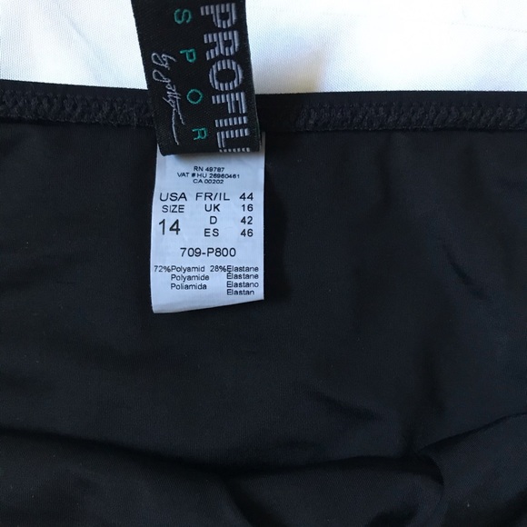 Profile Sport Gottex Black Bikini Bottom Size 14 - Picture 8 of 8